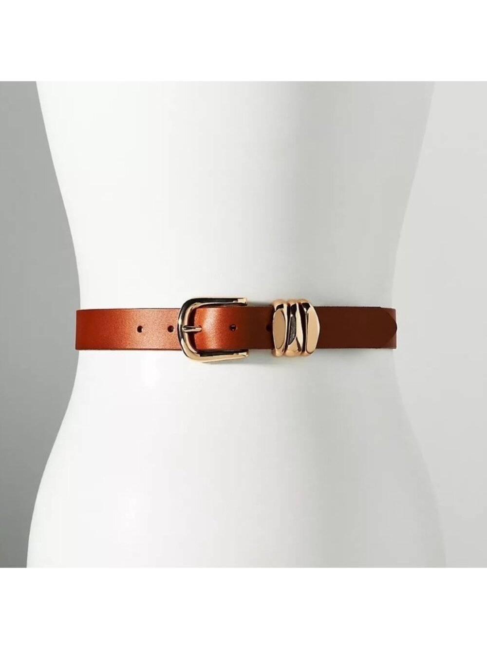 NWT Size XS - Anthropologie Structured Keeper Belt in Brown (L 37" End to End)